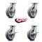 Service Caster 8 Inch Kingpinless Thermoplastic Rubber Wheel Swivel Caster Set with 2 Brakes SCC-KP30S820-TPRRF-2-SLB-2 - alternate 6